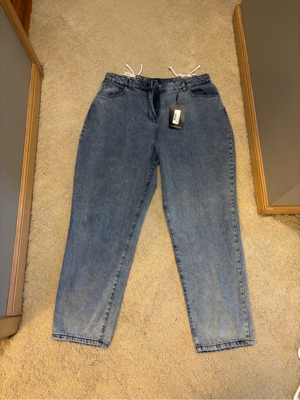 Pretty Little Thing Women's High-Rise Relaxed Fit Jeans - Blue